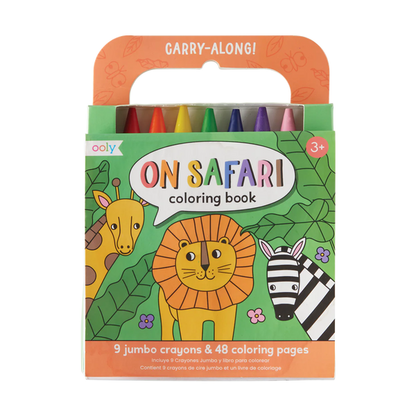 Carry Along Crayon & Colouring Book Kit - On Safari - Set of 9