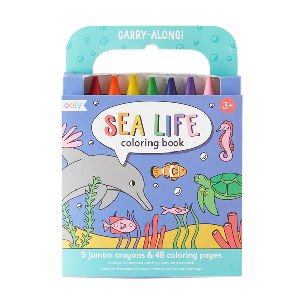 Carry Along Crayon & Colouring Book Kit - Sea Life - Set of 9