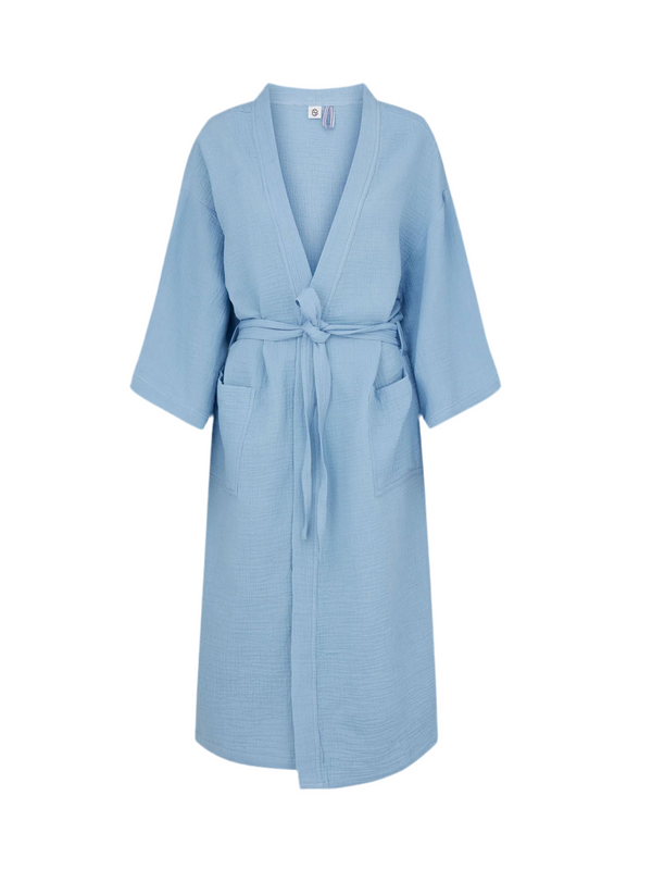 Solid Gauze Luelle Kimono - Clear Blue Sky