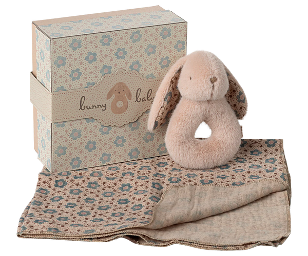 Bunny Rattle Set - Powder