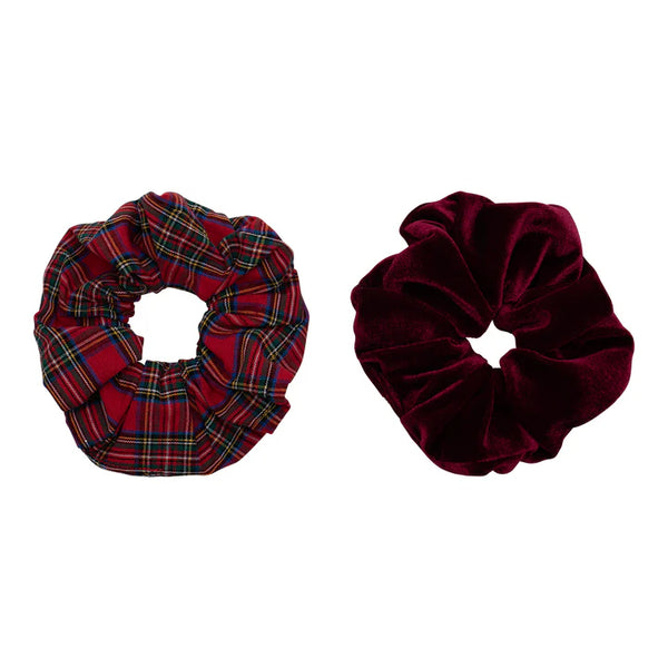 Giant Tartan Scrunchies - Red