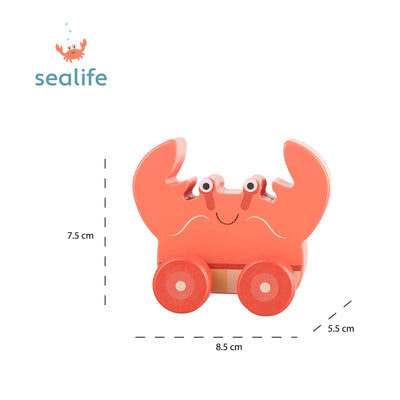 Crab Wooden First Push Toy