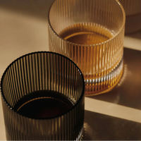 Ripple Tumbler Glasses - Set of 2 - Smoked Grey