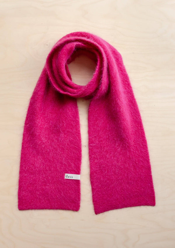 Mohair & Wool Scarf in Magenta