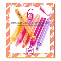 Djeco 6 Glitter Highlighters - Grapefruit