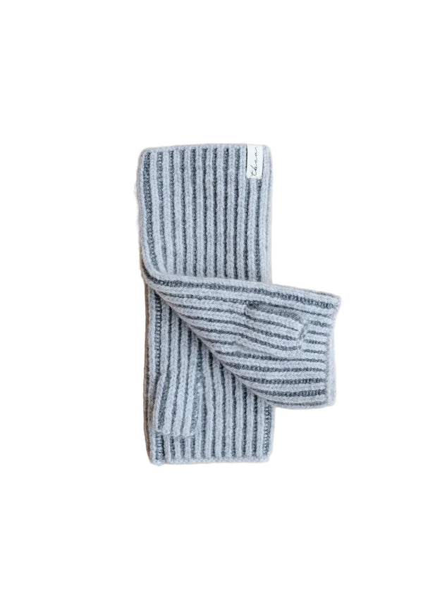 Cashmere & Merino Wrist Warmers in Charcoal Two-Tone