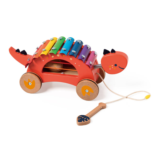 Classic World Wooden Dinosaur Xylophone and Pull Along