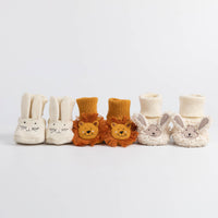 Cotton Knit Baby Slipper Socks: Rabbit