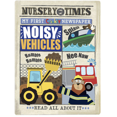 Crinkly Cloth Newspaper - Noisy Vehicles