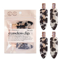 Eco-Friendly Creaseless Clips 4pc Set - Black Terrazzo
