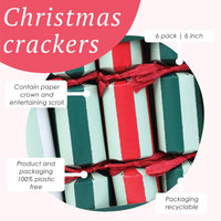 Mini Christmas Crackers - 6 Pack