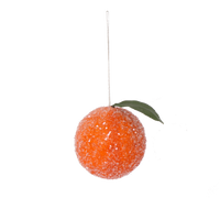 Spun Cotton Frosted Fruit Christmas Decoration, 6cm: Pear