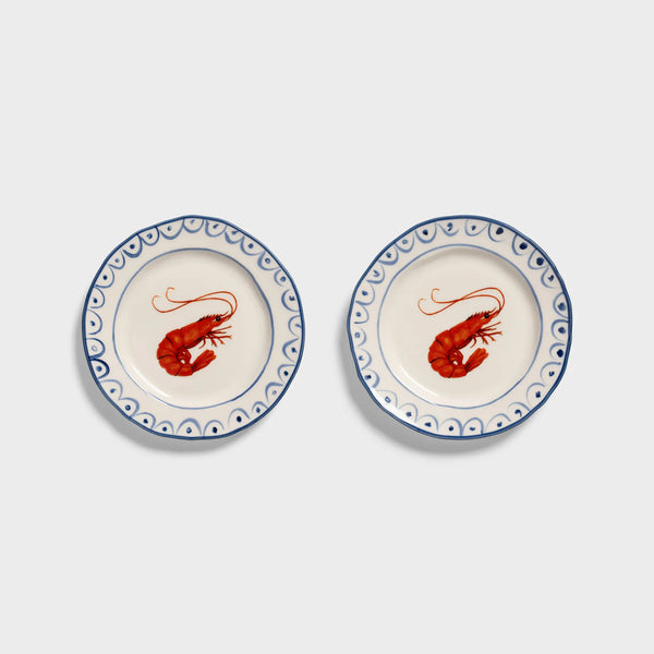 Plate Sirene Crevette - Set of 2