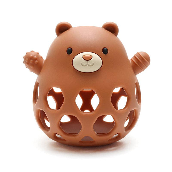 Silicone Motor Skills Bear Ball - Rust