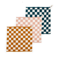 Reusable & Eco-Friendly Cotton Dishcloths: Check Mustard