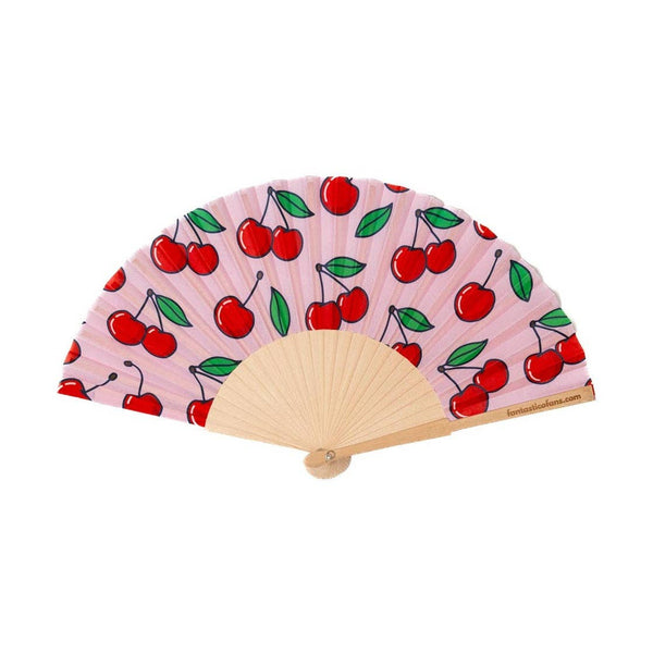Cherries 23cm fan Pink