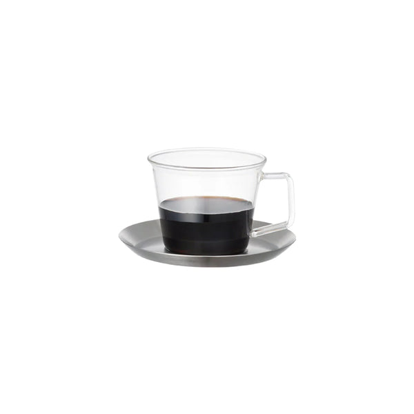 Cast Coffee Cup & Stainless Steel Saucer 220ml
