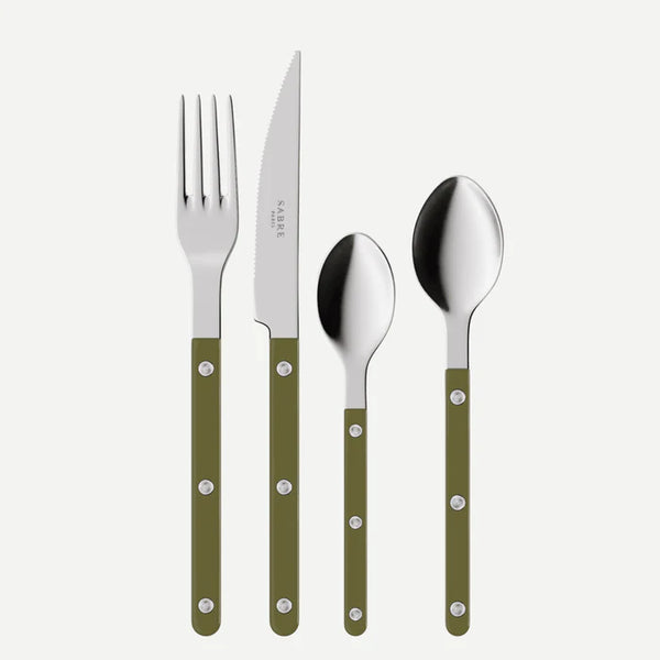 Bistrot Solid 4 Pieces Cutlery Set - Green Fern