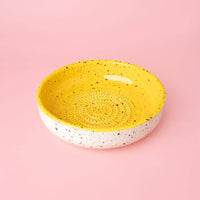 Large Pottery Grater Plate & Spoon - Cinnamon