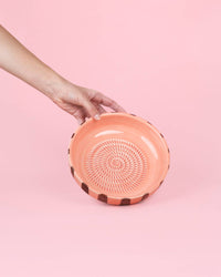 Large Ceramic Grater Plate & Spoon - Chocolate