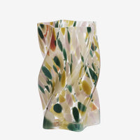 Madam Stoltz  - Twisted Vase with Dots (Multi-colour)