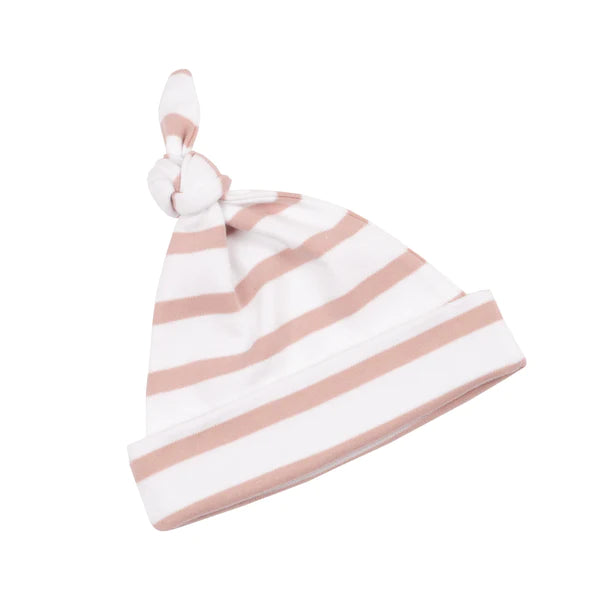 Bob & Blossom - Dusty Pink & White Breton Striped Hat