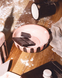 Large Ceramic Grater Plate & Spoon - Chocolate