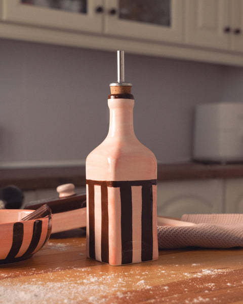 Ceramic Olive Oil Dispenser 475 ml – Pink Chocolate