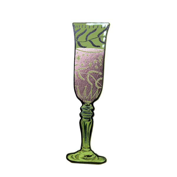 Wine Glass Bookmark - Apple Green