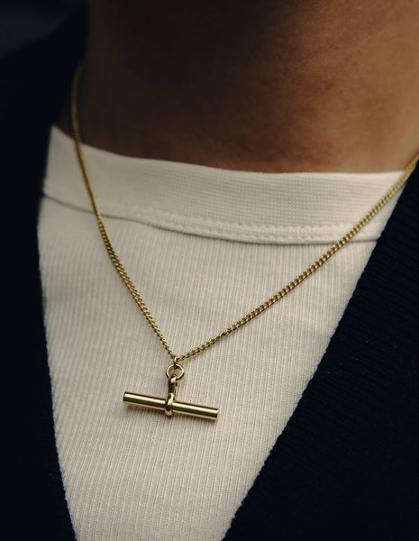 T-Bar Chain Necklace - Gold