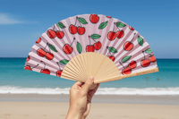Cherries 23cm fan Pink