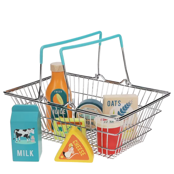 Wooden Shopping Playset with Basket