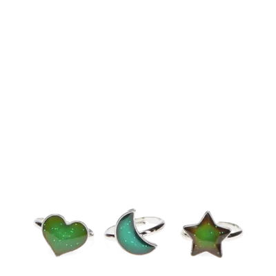 Mood Rings - Set of 3 - Heart, Star & Moon