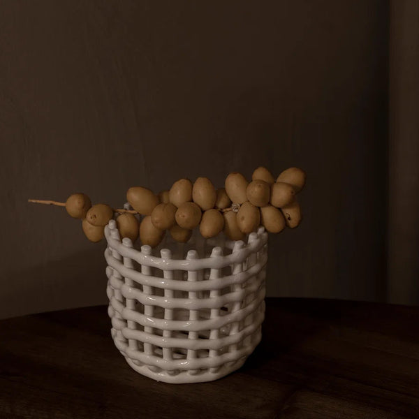 Ceramic Basket - Small - Off White