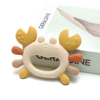 Silicone Teething Ring Crab - Beige