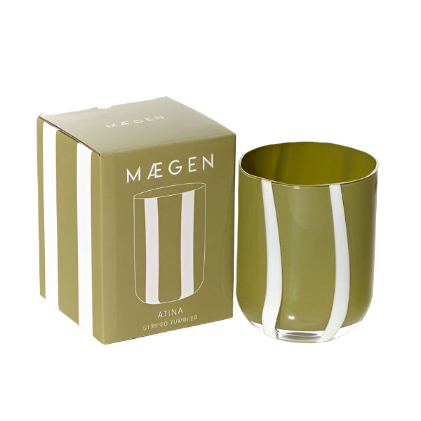 Atina Tumbler - Olive/White