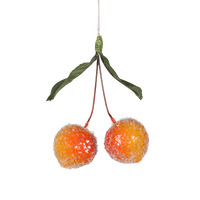 Spun Cotton Frosted Fruit Christmas Decoration, 6cm: Clementine