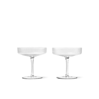 Ripple Champagne Saucers - Set of 2 - Clear