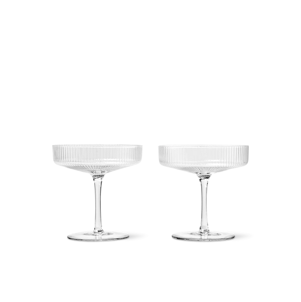 Ripple Champagne Saucers - Set of 2 - Clear