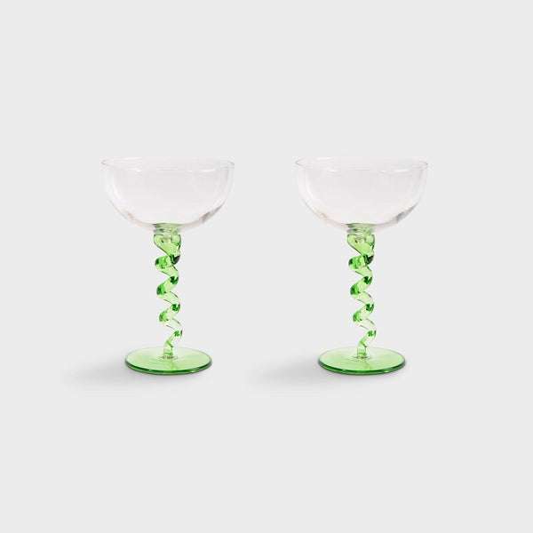 Spiral Coupe - Green - Set of 2