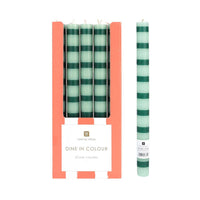 Green Stripe Straight Dinner Candle