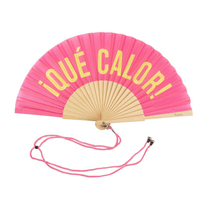 Hand Fan - Pink and Yellow “It’s So Hot”