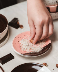 Small Ceramic Garlic Grater Plate - Gift Ready - Chocolate: WITH PACKAGING