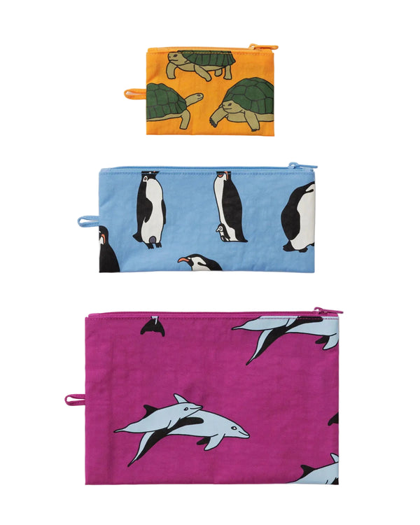 Flat Pouch Set - Vacation Animals
