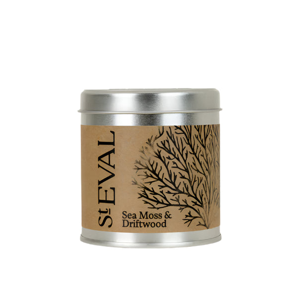 Sea Moss & Driftwood Scented Tin Candle