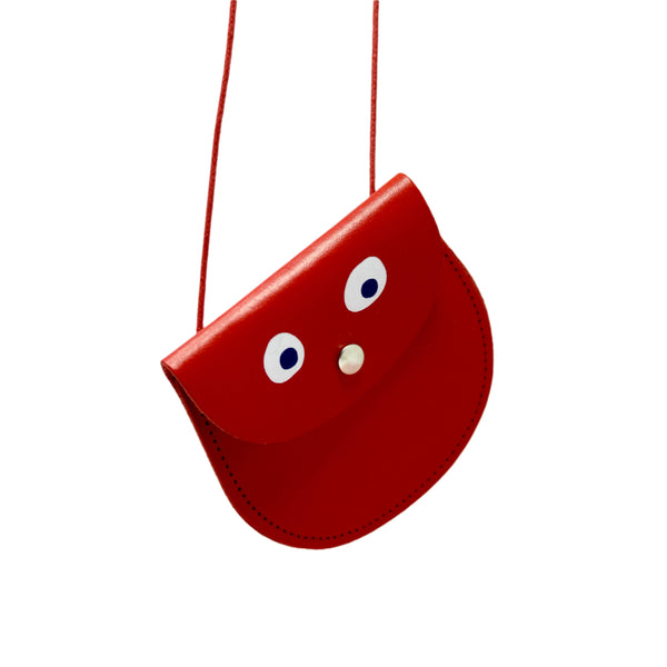 Googly Eye Pocket Money Purse - Red