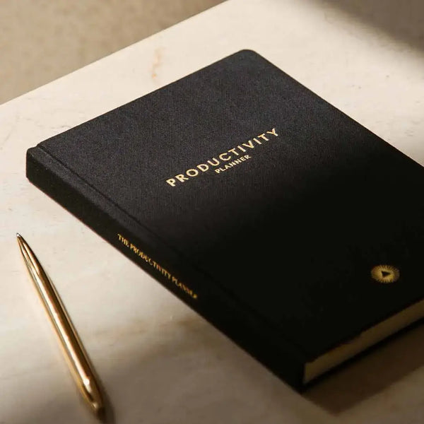 Productivity Planner Black - Time Tracking, Goals, Self-Care