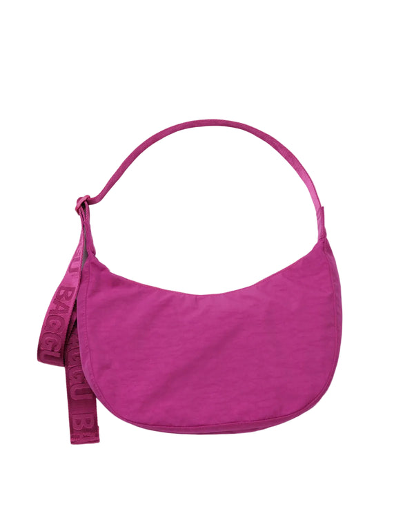 Medium Nylon Crescent Bag - Deep Fuchsia