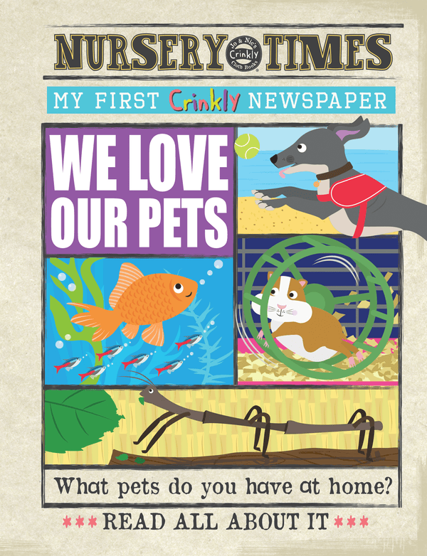 Crinkly Cloth Newspaper - We Love Our Pets