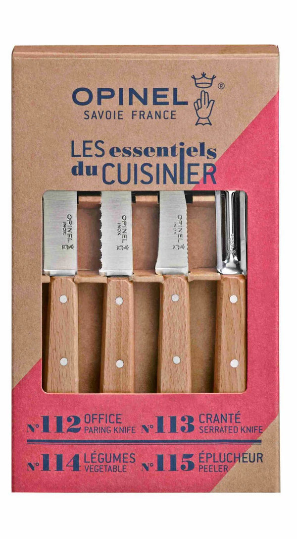 4 Essential Knives Box Set - Beechwood Handles